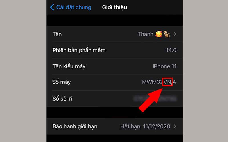 Mã máy iPhone